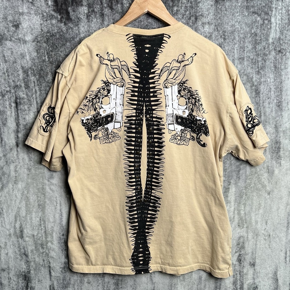 Y2K‎ Blac Label Premium T Shirt Mens Size 3XL Beige Dead Remembered Graphic